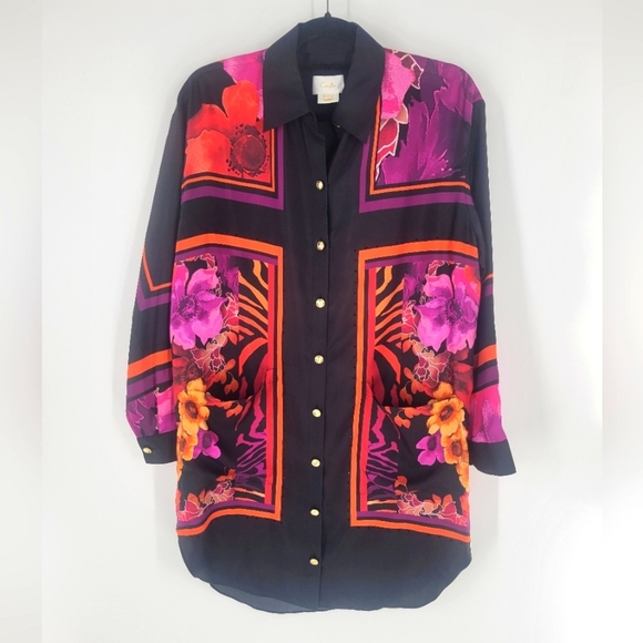 Camila Shirt Tunic with pockets Oversized - Picture 2 of 8